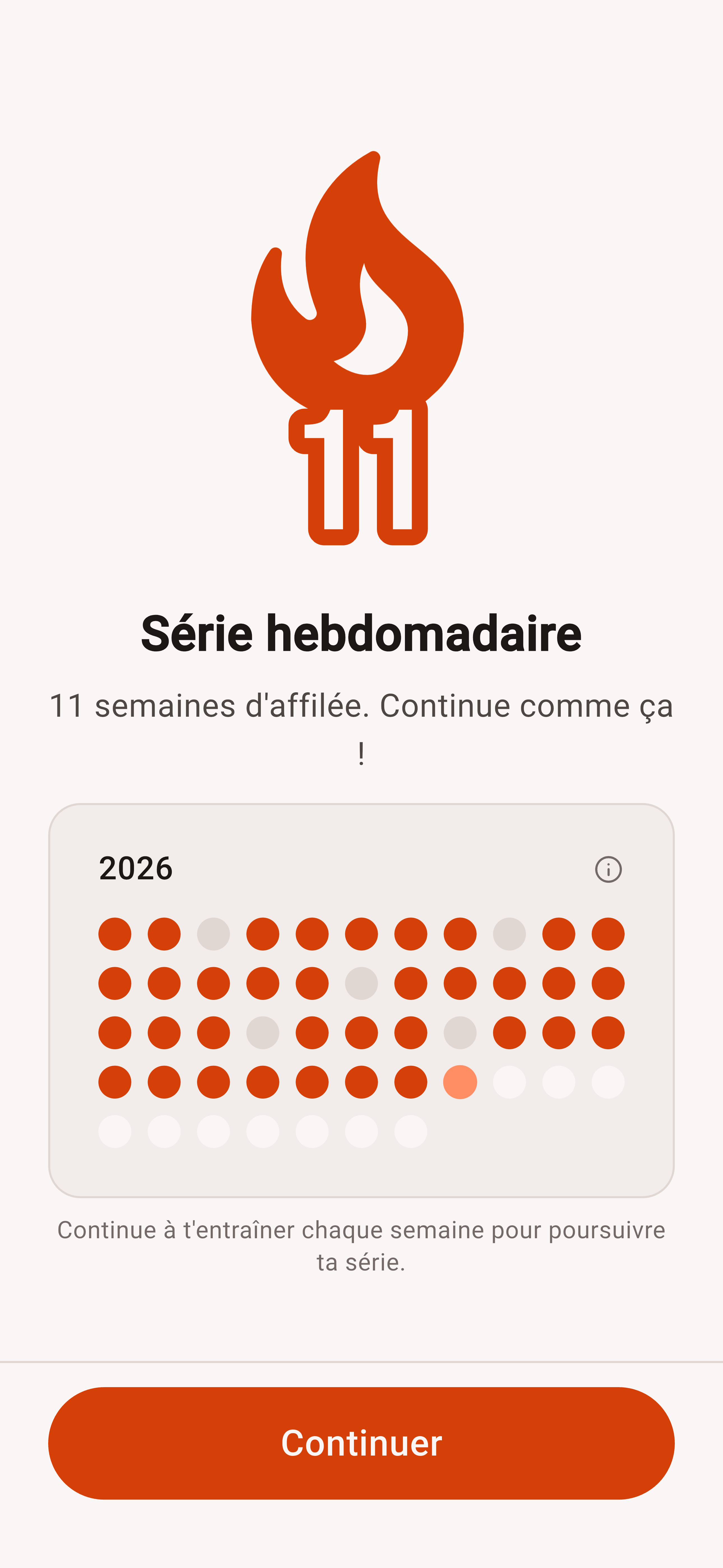 App DIE RINGE : onze semaines consécutives d’entraînement et historique