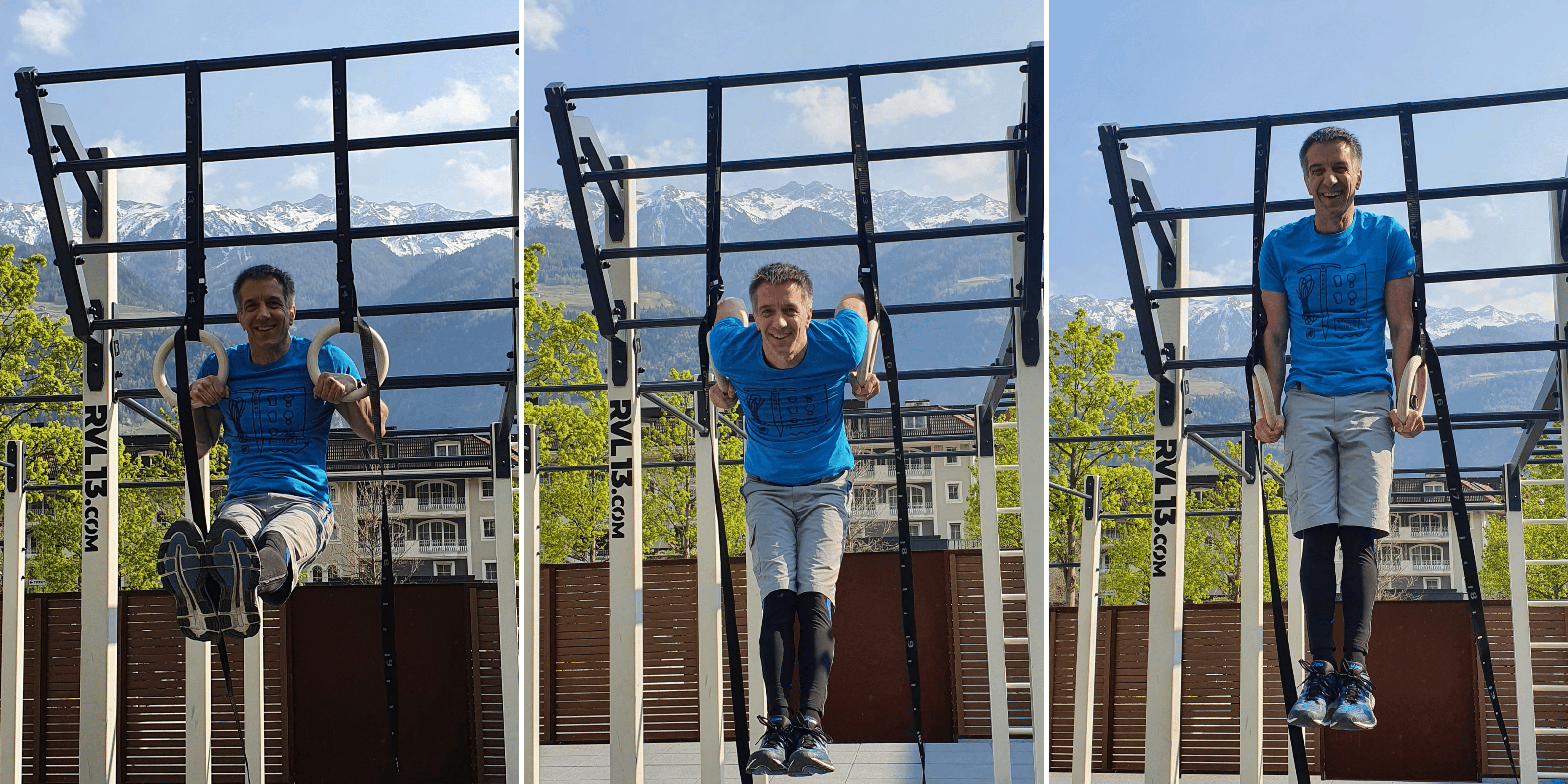 Urs K. beim Training an Turnringen